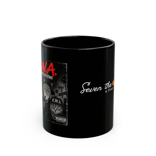 C.W.A "Cats With Attitude"— Black Coffee Mug 11oz