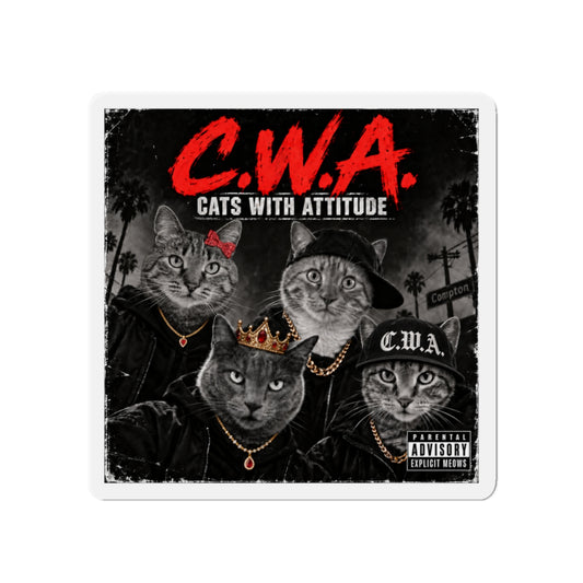 C.W.A. Cats With Attitude - Die-Cut Magnet