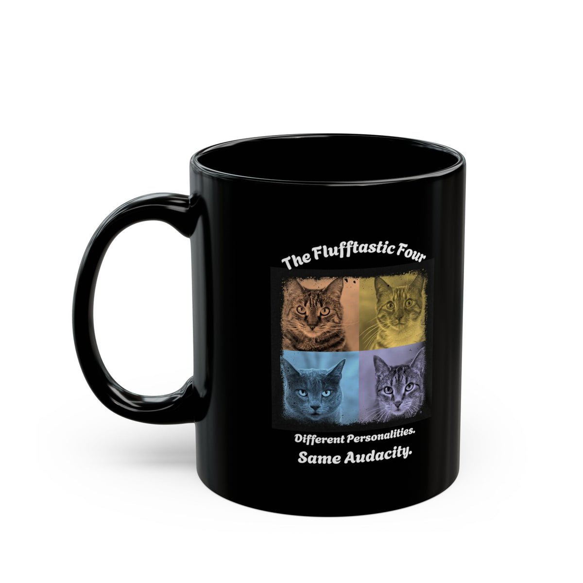 The Flufftastic Four – Black Coffee Mug 11oz