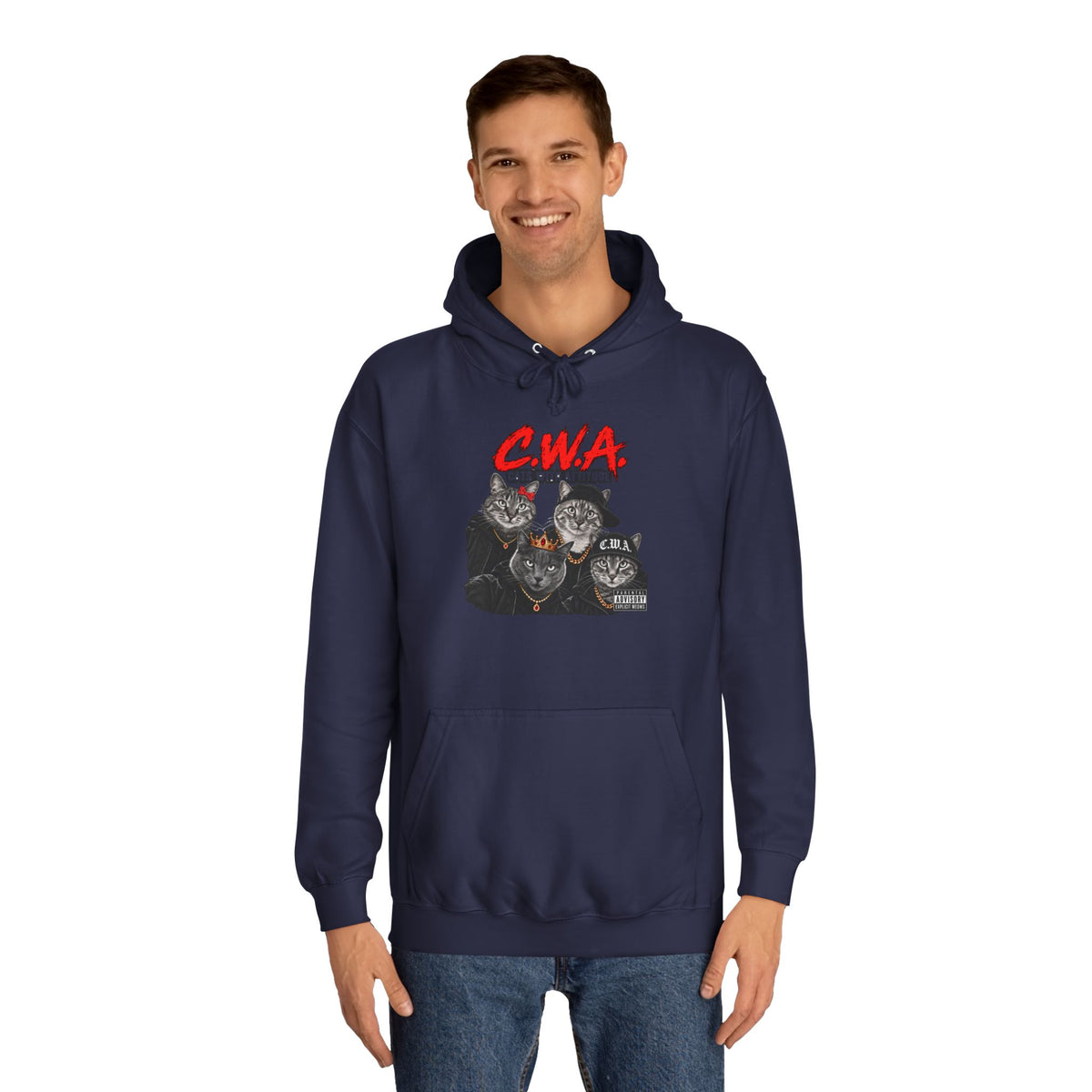 CWA Crew Graphic Hoodie — Vintage College Pullover
