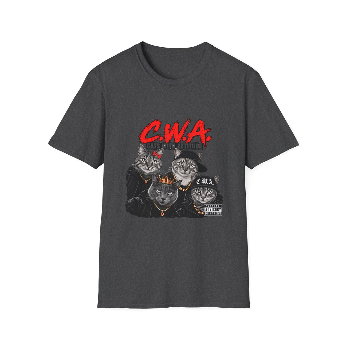 Cats With Attitude (CWA) Graphic T-Shirt —Unisex Novelty Tee