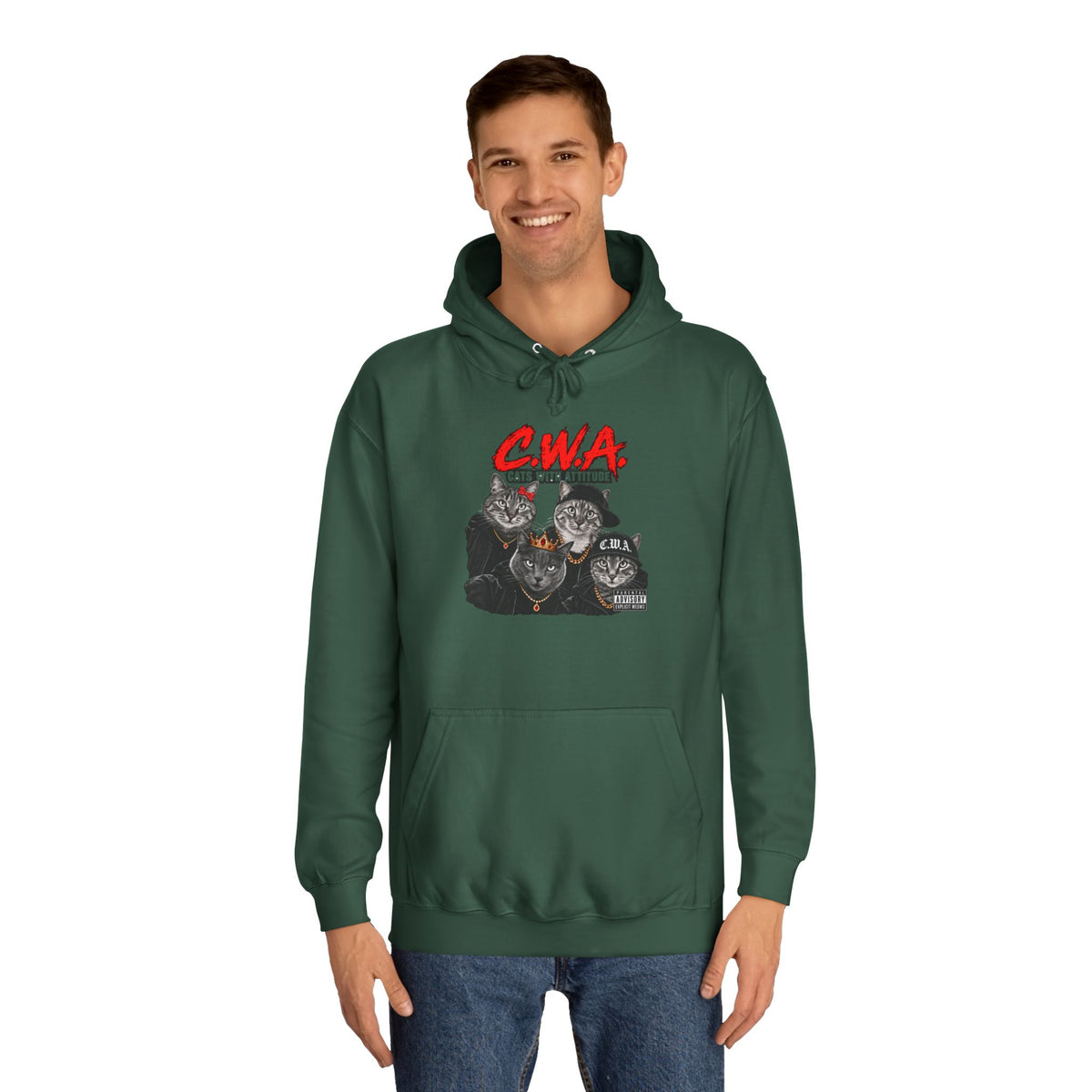 CWA Crew Graphic Hoodie — Vintage College Pullover
