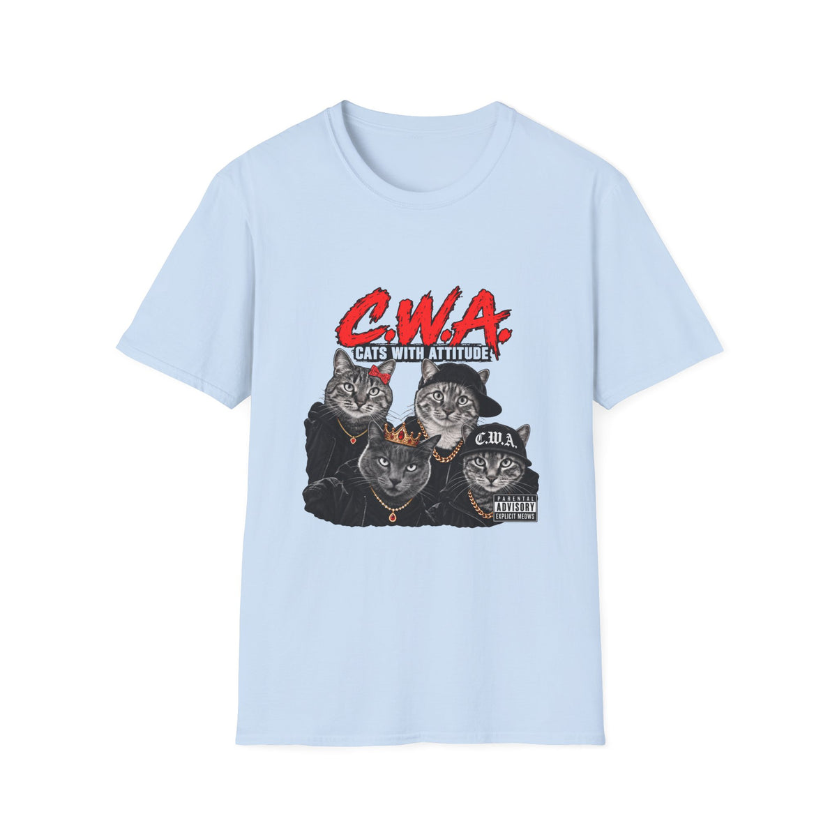 Cats With Attitude (CWA) Graphic T-Shirt —Unisex Novelty Tee