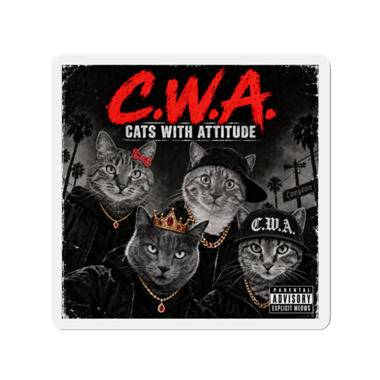 C.W.A. Cats With Attitude - Die-Cut Magnet