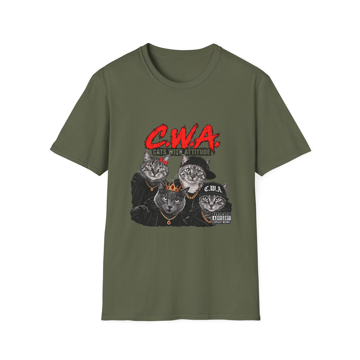 Cats With Attitude (CWA) Graphic T-Shirt —Unisex Novelty Tee