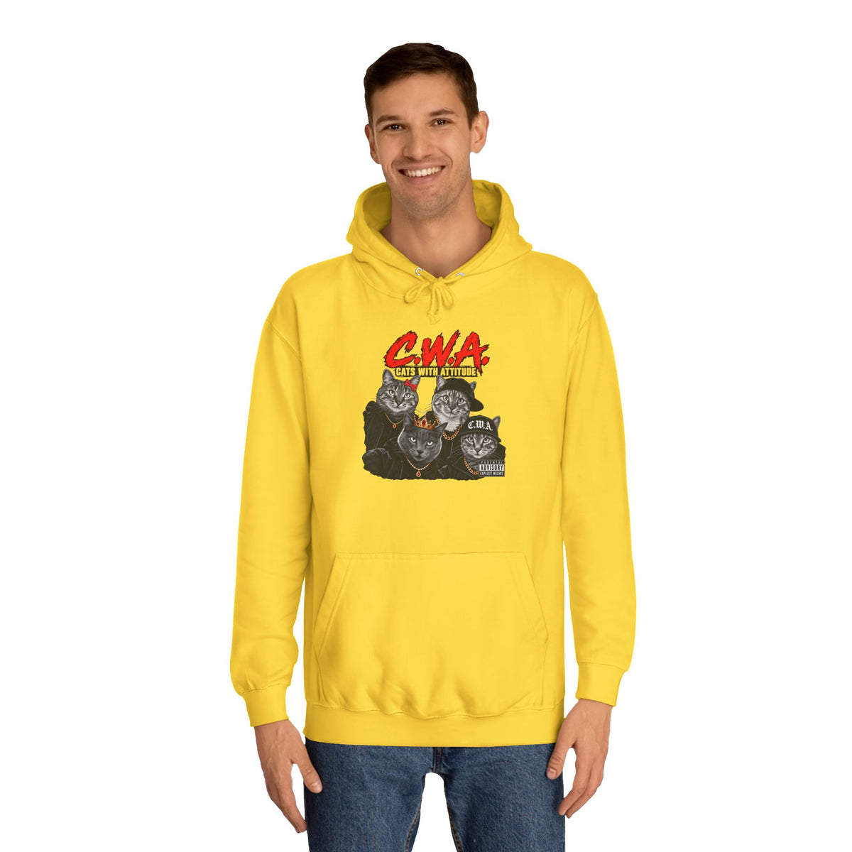 CWA Crew Graphic Hoodie — Vintage College Pullover