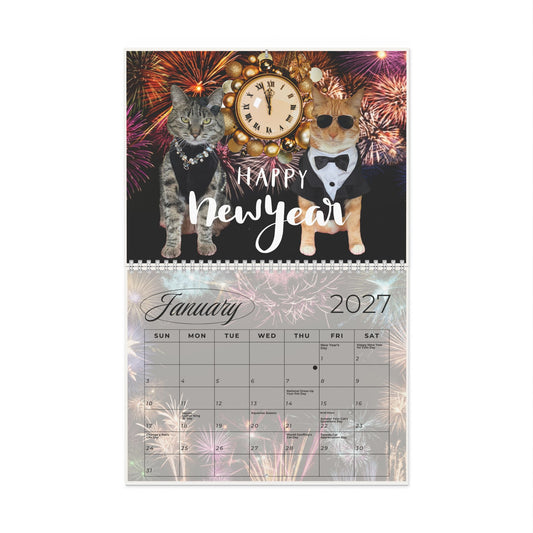 (Printed) 2027 "A Year of Growth & Purr-pose" Monthly Calendar — Wall Calendar