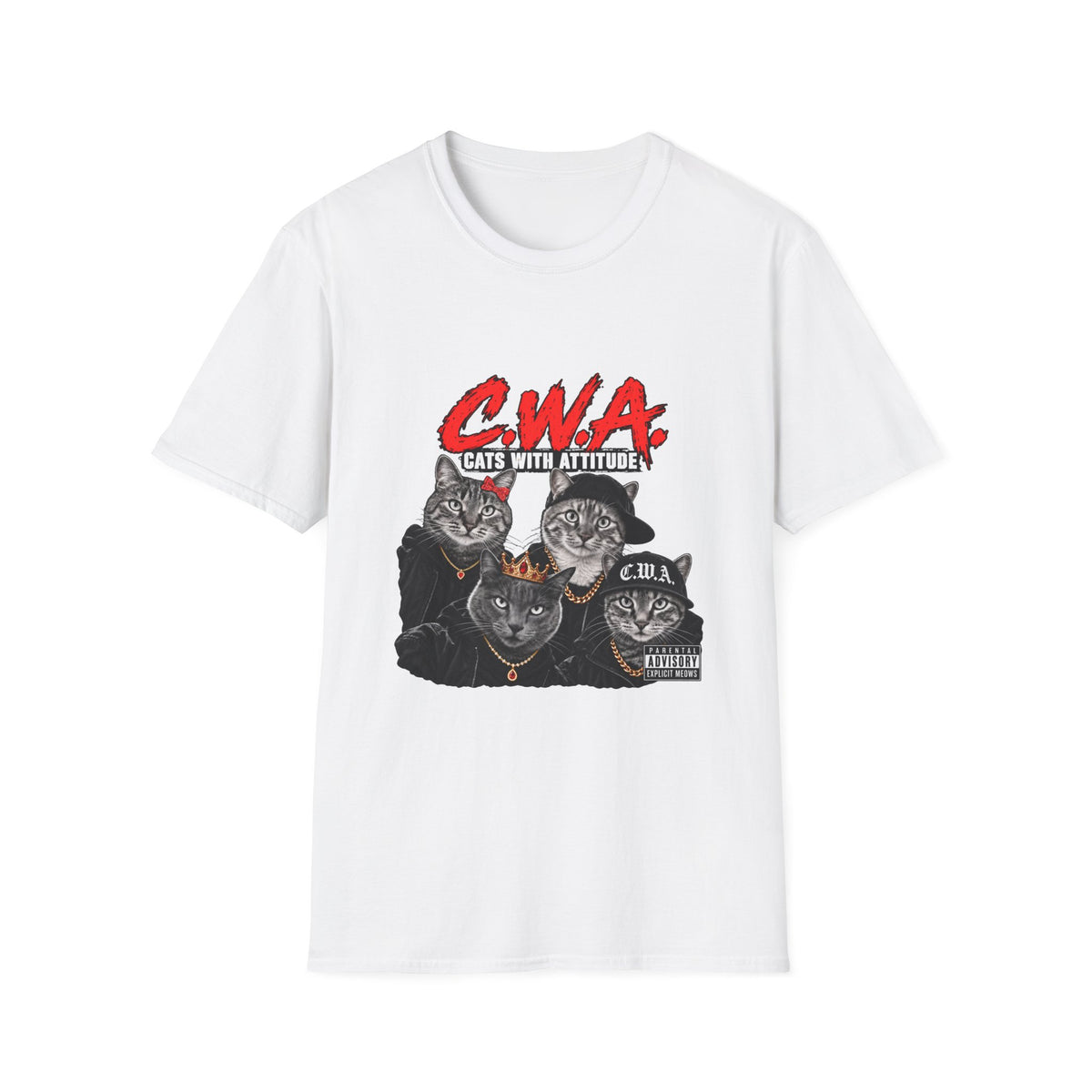 Cats With Attitude (CWA) Graphic T-Shirt —Unisex Novelty Tee