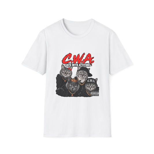 Cats With Attitude (CWA) Graphic T-Shirt —Unisex Novelty Tee