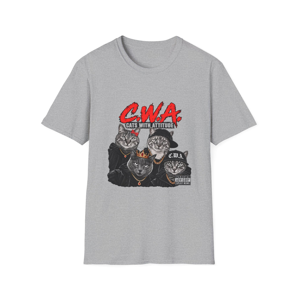 Cats With Attitude (CWA) Graphic T-Shirt —Unisex Novelty Tee