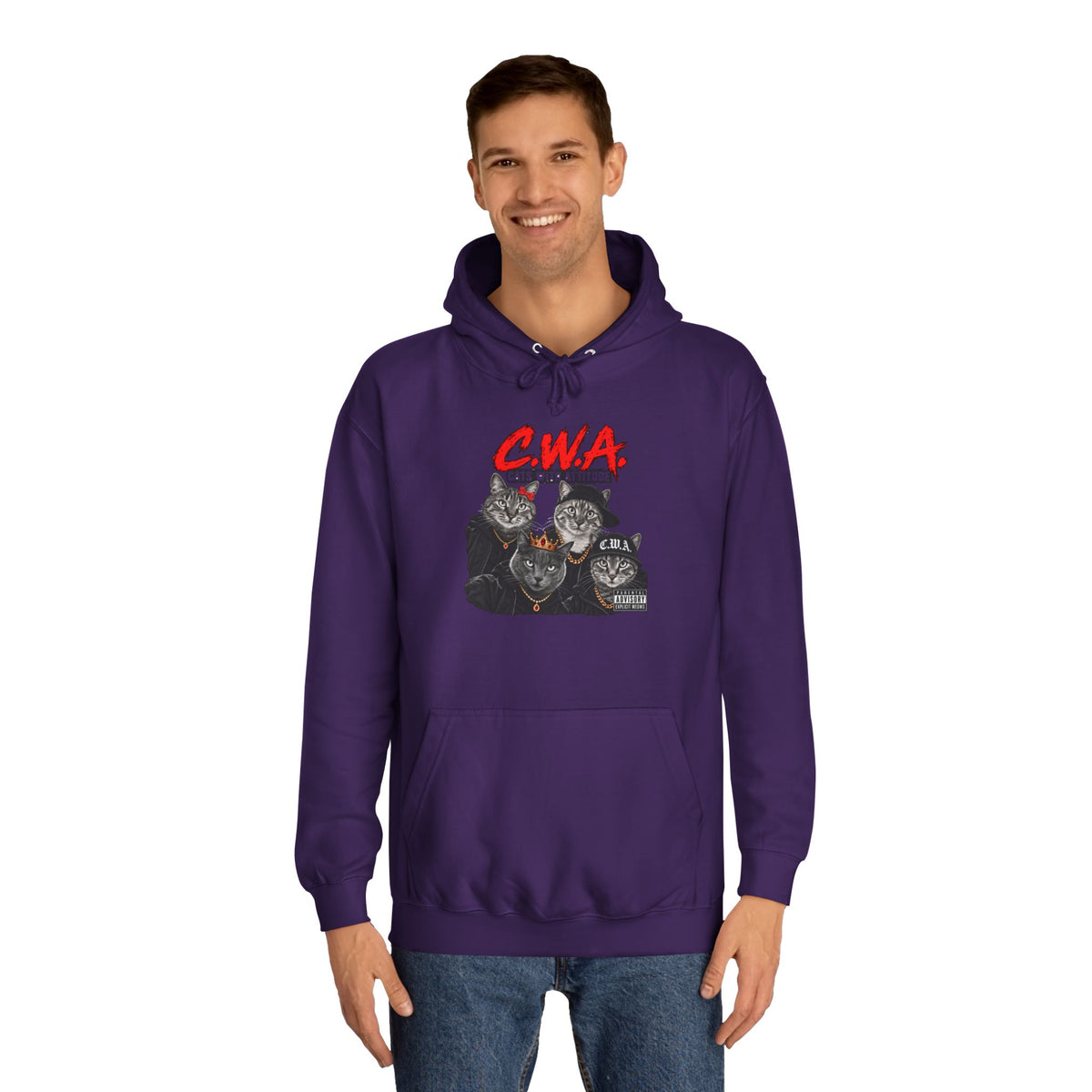CWA Crew Graphic Hoodie — Vintage College Pullover