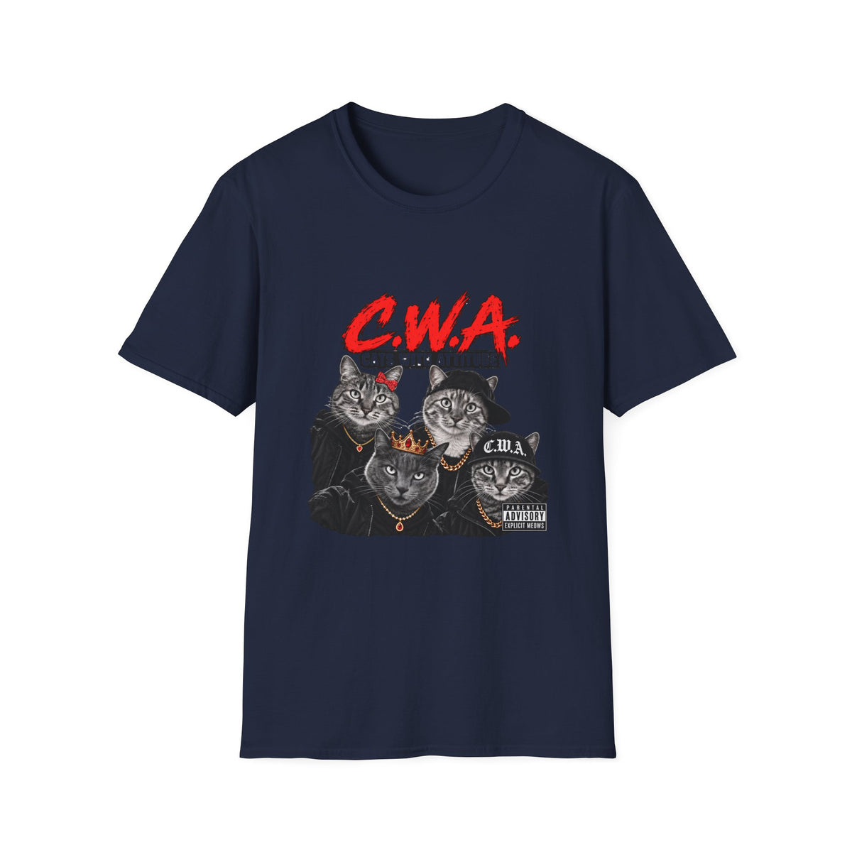 Cats With Attitude (CWA) Graphic T-Shirt —Unisex Novelty Tee