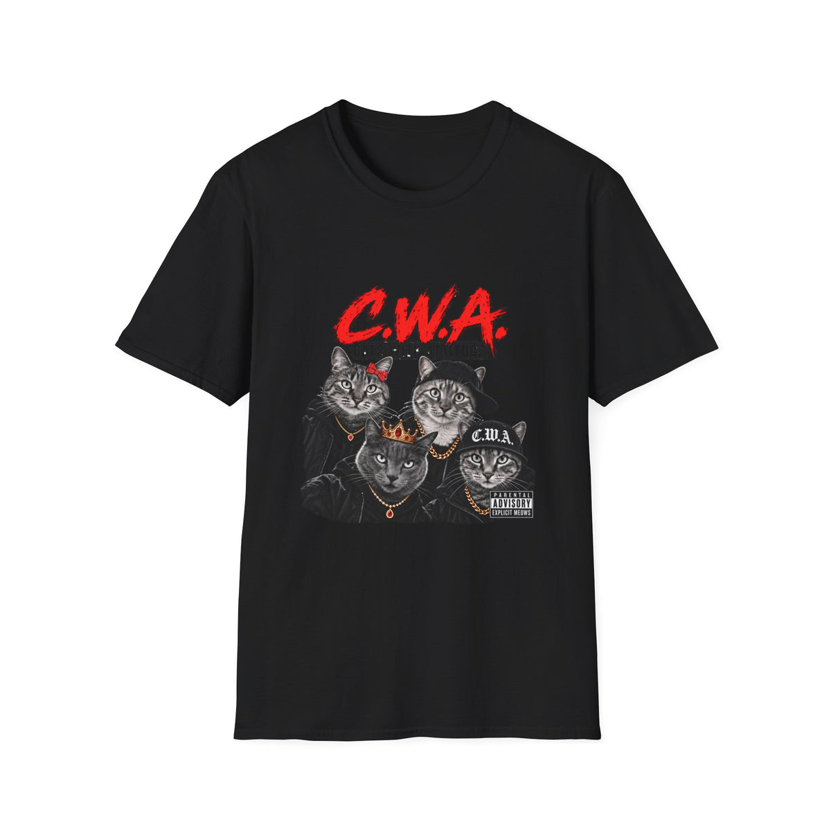 Cats With Attitude (CWA) Graphic T-Shirt —Unisex Novelty Tee