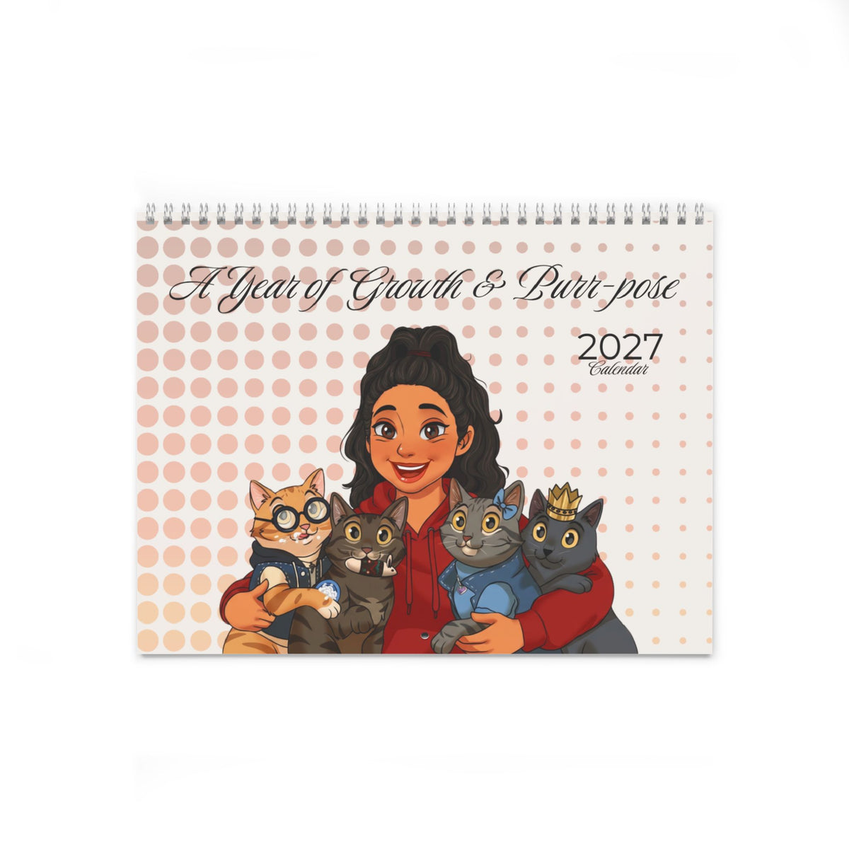 (Printed) 2027 "A Year of Growth & Purr-pose" Monthly Calendar — Wall Calendar